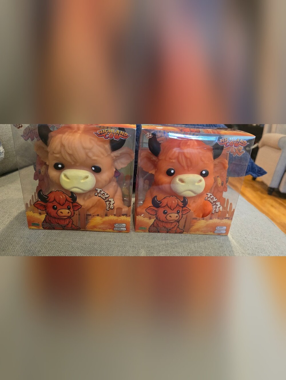 2 Highland Cow Squishy Toys - Different Shades